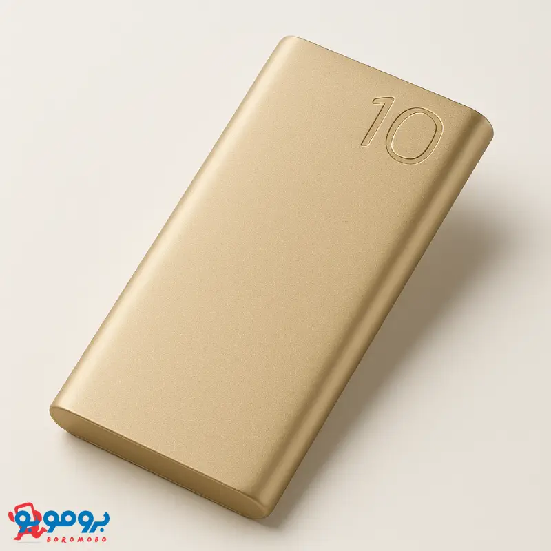پاوربانک سامسونگ مدل EB-P3400 ظرفیت 10000 میلی آمپر ساعت رنگ بژ با طراحی مدرن و سطح فلزی مات