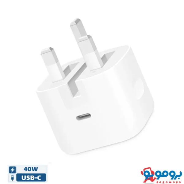 شارژر اورجینال 40w اپل | سه پین | 40W Dynamic Power Adapter with 60W Max
